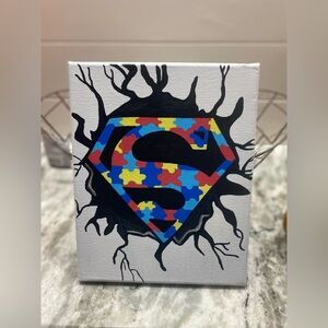 Autism Awareness Superhero Canvas Art